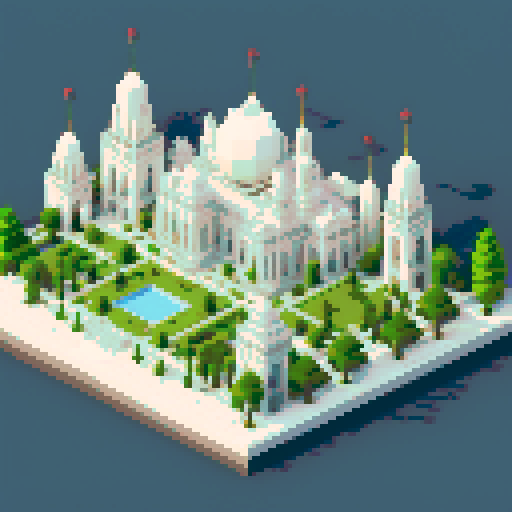 large white marble palace, hex map capital city icon.
