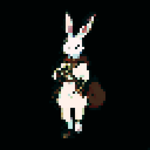 Mysterious and whimsical wererabbit in the style of wizardry