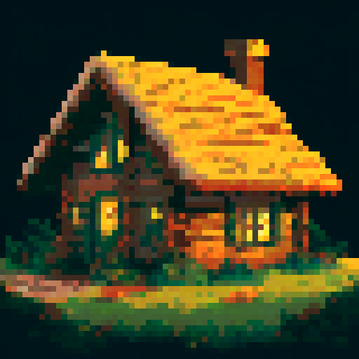 cozy cabin with snow