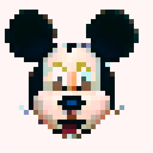 mickey mouse, smoking joint, purple sunglasses, black lenses, game icon, 32x32 pixel art, sRGB, skill art, close up, portrait