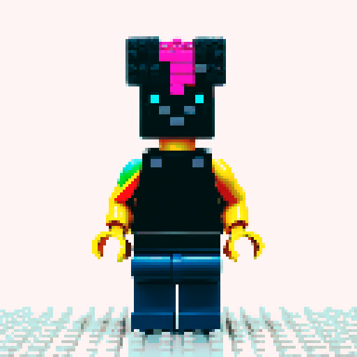 lego pixel, vibrant colors, blocky shapes, small plastic bricks, isometric perspective, retro video game, low resolution, 8-bit graphics, sharp edges, square grid, limited color palette, nostalgic feel, brick-built characters, iconic lego logo, digital recreation, detailed textures, crisp lines, simplified forms, nostalgic gaming vibes