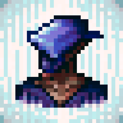 galaxy hat, skill art, close up, portrait, game icon, 32x32 pixel art, sRGB