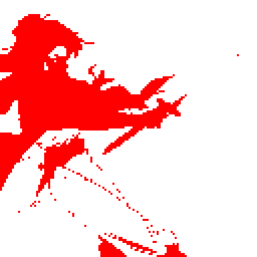 A single red sword: centered in the middle of the frame. Epic, dashing, yet minimalist, on white background.
