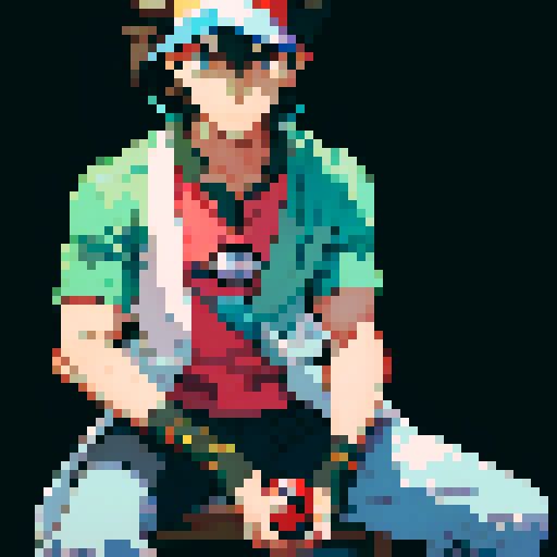 male Pokémon trainer holding a poke ball