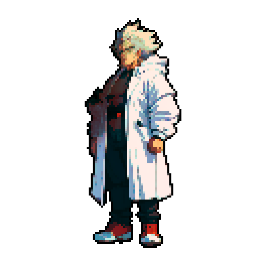 fat mad scientist, full-body image, robot