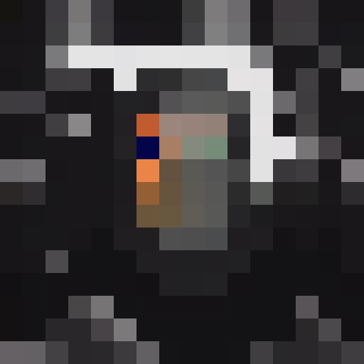 1950s detective wearing suspenders and gas-mask in abandoned ballroom