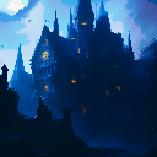 Vampire castle, halloween party, decorative light