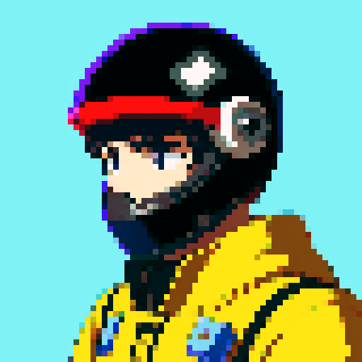 Male Space Pilot with Helmet covering face. Anime style