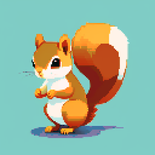 squirrel standing sideways against a clear single color background