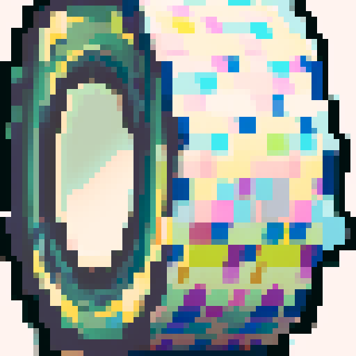 duct tape roll with torn edges, vibrant colors, sticky texture, pixelated graphics, 8-bit design, retro feel, compact size, customizable patterns, intricate details, isometric perspective, realistic shading, smooth transitions, low resolution, limited color palette, vintage aesthetics, iconic symbol, item