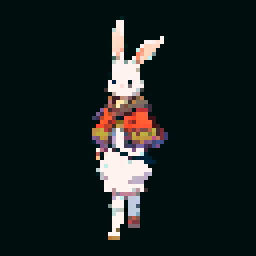 Mysterious and whimsical wererabbit in the style of wizardry