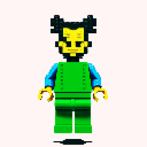 lego pixel, vibrant colors, blocky shapes, small plastic bricks, isometric perspective, retro video game, low resolution, 8-bit graphics, sharp edges, square grid, limited color palette, nostalgic feel, brick-built characters, iconic lego logo, digital recreation, detailed textures, crisp lines, simplified forms, nostalgic gaming vibes