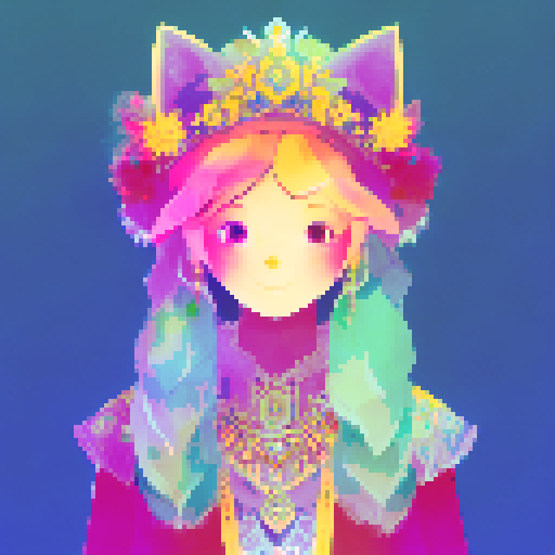 fox, traditional Russian dress, vibrant colors, intricate embroidery, flowing sleeves, ornate headpiece, fur collar, delicate lace, floral patterns, snowy backdrop, majestic pose, regal expression, golden accents, swirling patterns, fine brushstrokes, rich textures, intricate details