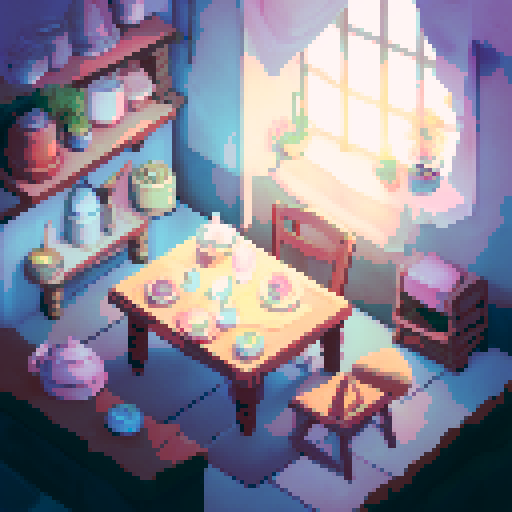 Candle-lit room, huge empty space