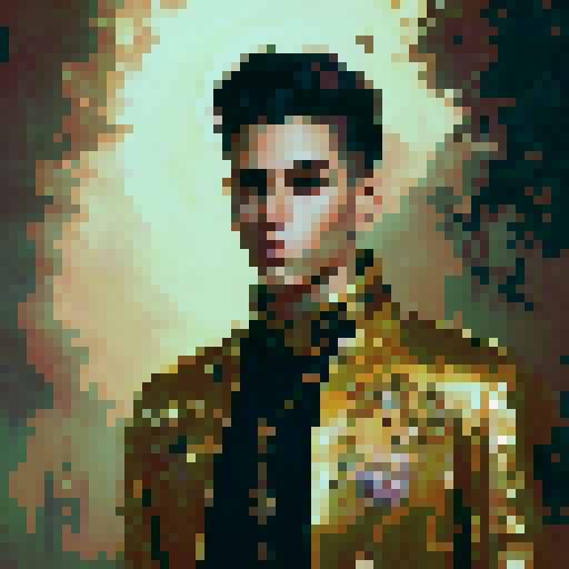 Opulent, Art Deco

    Millionaire boy with chiseled features stands in front of a grand Art Deco mansion, adorned with gold accents and surrounded by lush gardens.