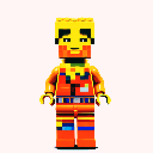 lego pixel, vibrant colors, blocky shapes, small plastic bricks, isometric perspective, retro video game, low resolution, 8-bit graphics, sharp edges, square grid, limited color palette, nostalgic feel, brick-built characters, iconic lego logo, digital recreation, detailed textures, crisp lines, simplified forms, nostalgic gaming vibes