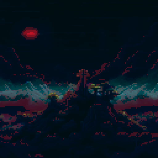 a starfield filled with nebulae and stellar phenomena in the style of classic DOS games with dithered shading