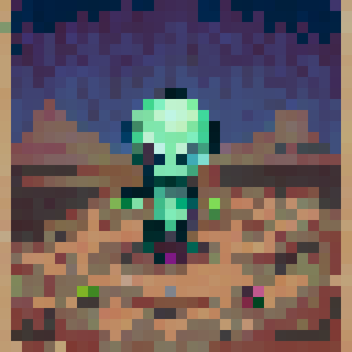 Alien on weird planet