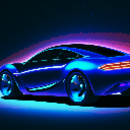 Design the exterior shell of a futuristic super cyber car, incorporating a cosmic-inspired aesthetic. The vehicle should reflect advanced technological innovation and celestial beauty, making it look like it belongs both on the road and among the stars. Focus on creating a visually stunning and aerodynamically efficient design.

The shell should feature a color-changing iridescent finish that mimics the shifting hues of the night sky, with celestial motifs inspired by stars, galaxies, and nebula