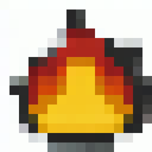 fire, blazing with vibrant hues, pixelated flames flickering in a mesmerizing dance, close up of a fierce game icon, a 16x16 portrait awash in fiery intensity