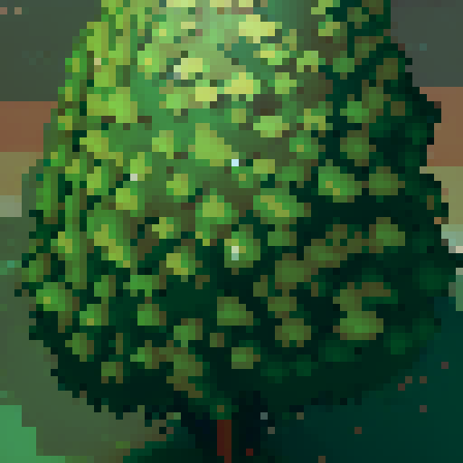 simple, pixelated, tree with transparent background