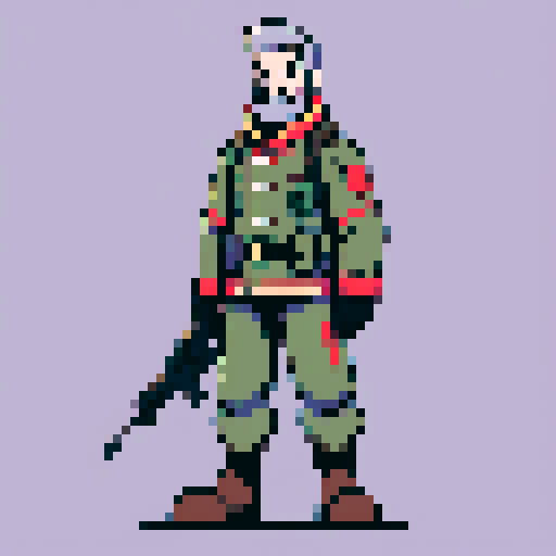 character portrait, soldier, guard, mean-looking, rough beard