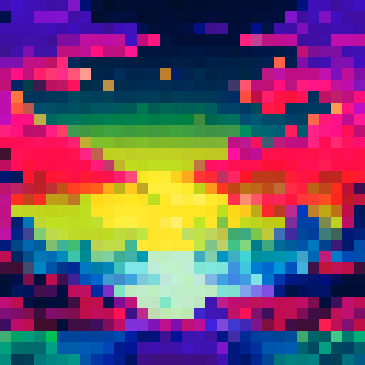 Vibrant swirling nebula, stars scattered across a midnight sky, pixelated planets orbiting around a majestic galaxy, pixel art style, sRGB colors, captivating background with a mesmerizing galactic landscape