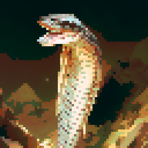 King cobra snake, night time, dark background