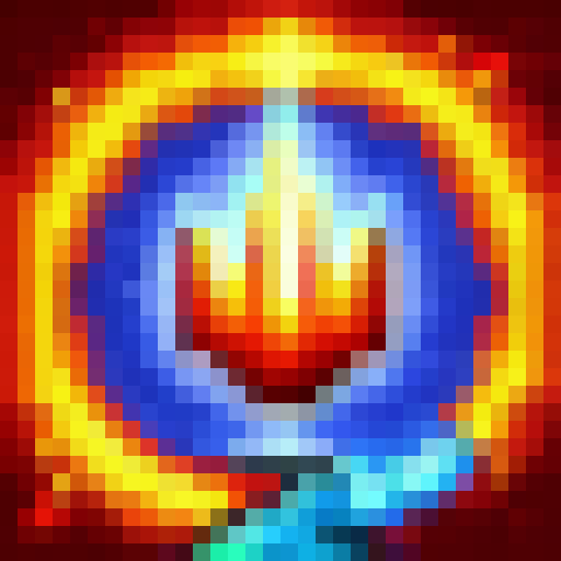 Elemental blast, blue and orange colors, volcanic bolt of energy
