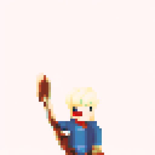 pixel art of a character clinging to a wall. 
