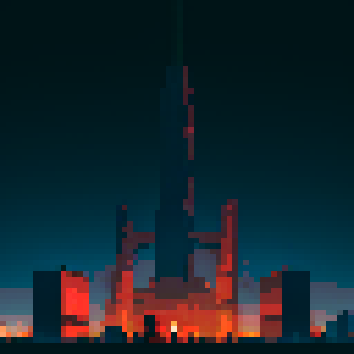giant computer terminal, vivid red lights blinking, towers of complex machinery, giant hanging cables in shadow, bio organic style, dark, morbid, sRGB, pixel art