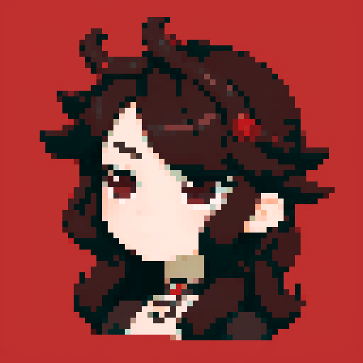 “Create a cute yet powerful game-style avatar inspired by the uploaded woman. She has curly red-toned brunette hair and a confident, slightly bossy vibe. Design her as a stylish gothic goddess with subtle Medusa-inspired details — like red serpent accents in her hair or accessories. Keep the art in a clean, semi-chibi or stylized 3D cartoon style, with expressive eyes, soft lighting, and rich red-and-black tones. The avatar should look mysterious, flirty, and cool — perfect for a profile icon 