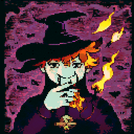 A group of adventures gather around a campfire telling stories to eachother. The male warrior is leaning forward, on hand resting in his lap, the other raised up in a jovial manner as he regales the tales of his travels. The female wizard, whom is rather voluptuous, keeps to herself as she reads her book of spells in one of her hands, the other playing with a little flame wick. The wizards legs are crossed  under her long violet dress, her big rimmed hat resting stop of her head.