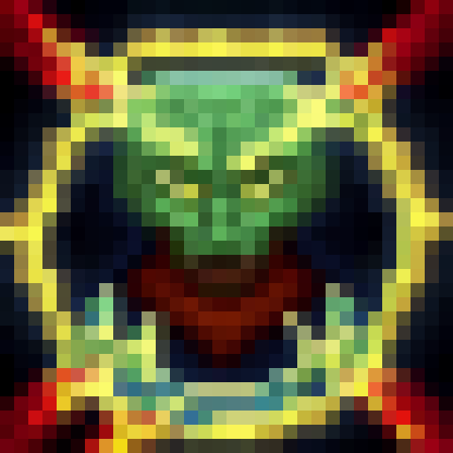 Warlock conjuring void bolts amidst a stormy sky, with pixelated lightning illuminating their silhouette in a 32x32 skill art style.