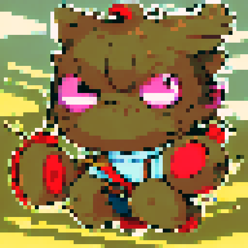 Air Island, a pixel art game icon capturing a close up, 16x16 portrait of the captivating world of "My Singing Monsters"