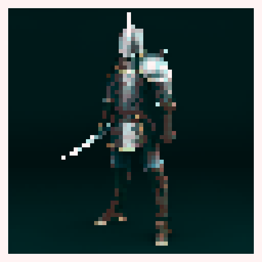 Knight, two-handed sword, greatsword, zweihander, armored helmet, chainmail, gauntlets, knee-length tunic, boots, intense gaze, muscular build, confident stance, detailed sword, running animation diffusion