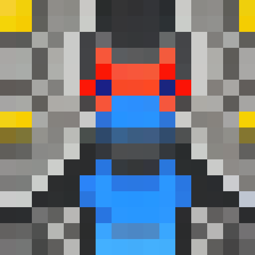 robot, close up, pixel art, 16x16, game icon, with blaster, side view, 8 different movement positions