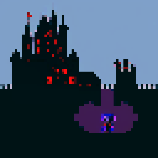 dark and evil, monster and castle, the background need to be clear, 
