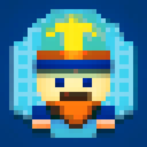 blue police officer hat, pixel art, game asset, casual game, icon