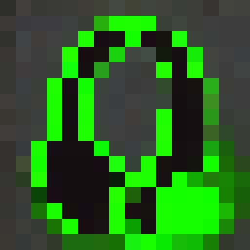 sci fi headphones, 1-bit pixel art, lime green background, game icon, close up, portrait