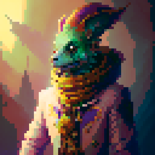 a fullbody image of a mardi gras jester, who looks hung over, depicted in an earthbound enemy style. Lots of character and charm. 