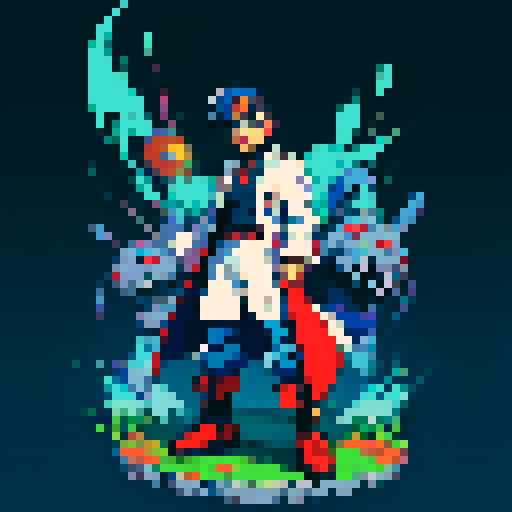 A full body character, an evil doctor wearing a lab coat, megaman style, retro