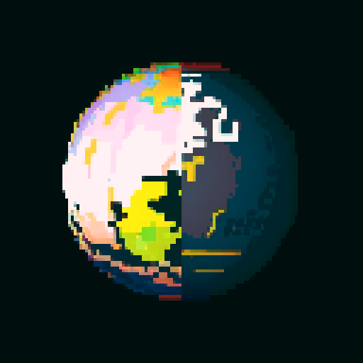 4 different planets from the image using an apposite color palette