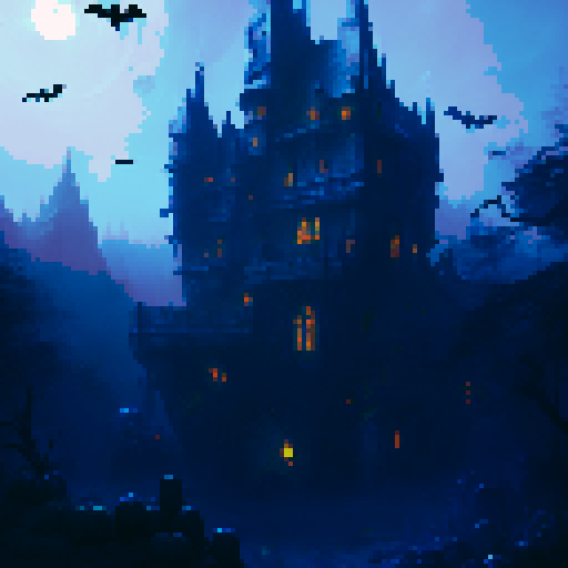 vampire castle, halloween party, decorative lights