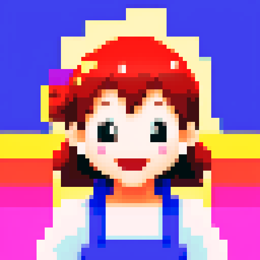 portrait, sprite art, happy child