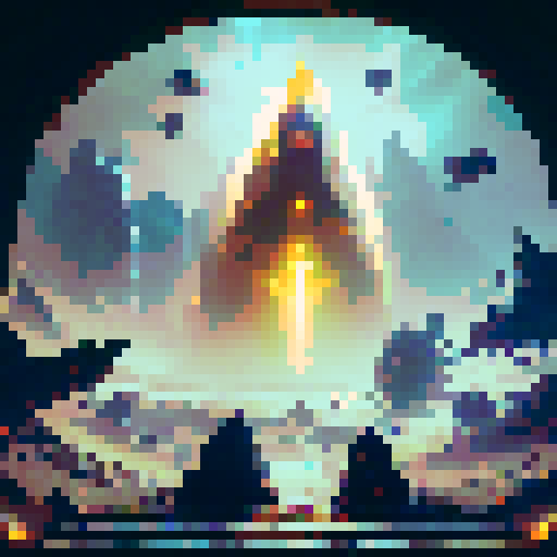 Guild flag, glowing gold, mystical enviorement, fantasy world, Tibia RPG, Urafiki name on flag