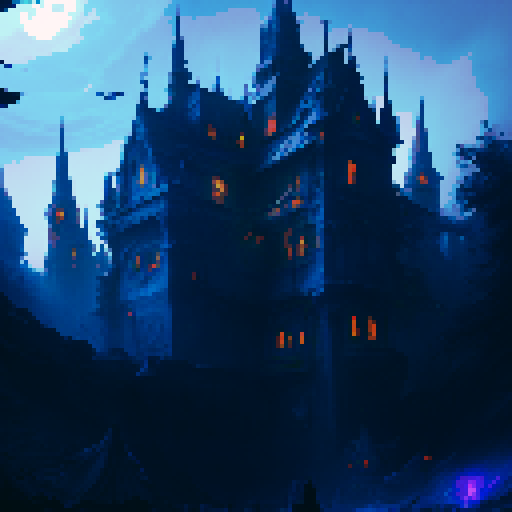 Vampire castle, halloween party, decorative light