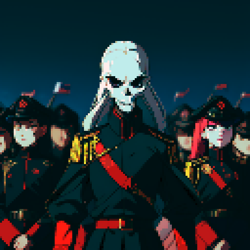 Evil army, black uniforms, evil soldiers, skull masks