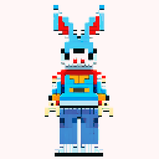 Bugs Bunny, pixelated, Lego, vibrant color palette, sRGB
