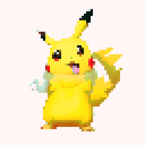 Pikachu drinking coffee